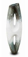 55" White Blue and Gray Two Hole Ceramic Vase