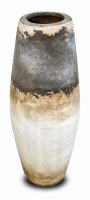 33" Blue Brown and White Ceramic Vase