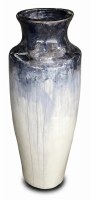 38" Blue and White Ceramic Vase