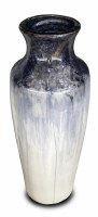 32" Blue and White Ceramic Vase