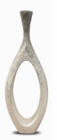 50" Distressed White Ceramic Vase With Hole