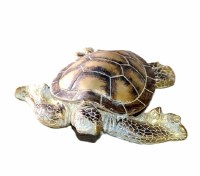 10" Brown and Gold Polyresin Turtle Figurine