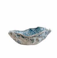 10" Blue and White Oyster Ceramic Bowl