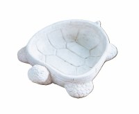 9" White Turtle Cement Bowl