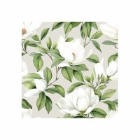 6.5" Sq White Magnolia Lunch Napkins