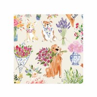 5" Sq Dog Bouquet Beverage Napkins