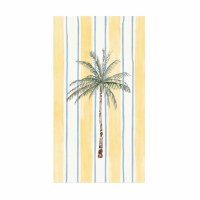 8" x 5" Palm on Yellow Stripes Guest Towels