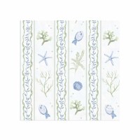 5" Sq Seascape Stripes Beverage Napkins