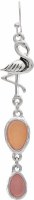 Silver Pink Flamingo Drop Earrings