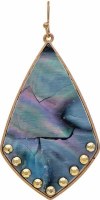 Gold Abalone Diamond Shape Earrings