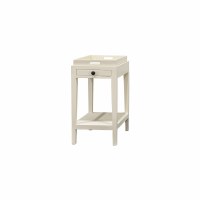 15" White One Drawer Tray End Table
