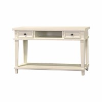 56" White Two Drawer One Shelf Console Table