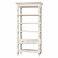 42" White Two Drawer Five Shelf Shelving Unit