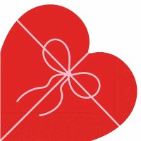 6.5" Red Heart Shape Lunch Napkins