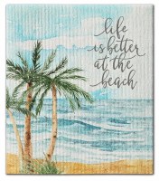 8" x 7" Swedish "Life is Better at the Beach" Coastal Dish Cloth