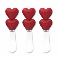 Set of Three 5" Red Heart Stack Spreaders