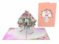 Pop Up Roses in Vase Card