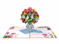 Pop Up Tulips in Vase Card