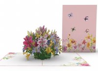 Pop Up Multicolor Lilies Card