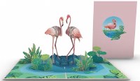 Pop Up Two Flamingos Card