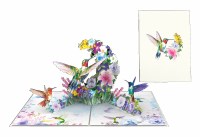 Pop Up Hummingbirds With Flowers Card