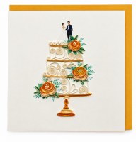 6" Sq Wedding Cake Quilling Card