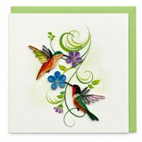 6" Sq Hummingbirds Quilling Card