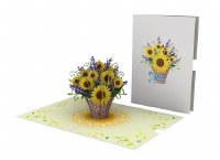 Pop Up Sunflowers in Vase Card