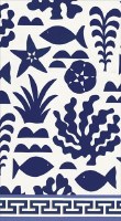 8" x 5" Blue Grecian Coast Lunch Napkins