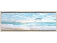 22" x 62" Light Blue Beach Coastal Framed Canvas