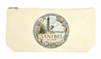 7" x 14" Sanibel Island Lighthouse Canvas Zip Bag