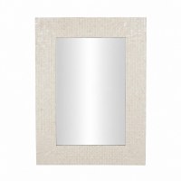 48" x 36" Cream Capiz Mosaic Wall Mirror