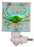 4" Blue and Green Crab Glass Nightlight