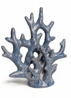 8" Faux Blue Ceramic Coral