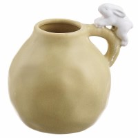6.5" Yellow Vase With Bunny Handle