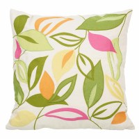 20" Sq Multicolor Leaves Pillow