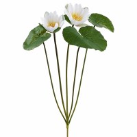 23" Faux Lotus With Leaves Bush