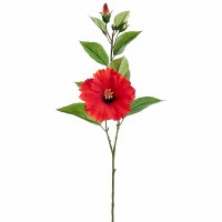 27" Faux Red Hibiscus Spray