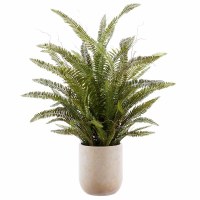 49" Faux Green Boston Fern in a Beige Pot