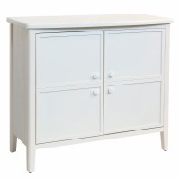 38" White Two Shell Knob Door Cabinet