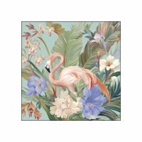 5" Sq Miami Bloom Flamingo Beverage Napkins