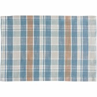 19" x 13" Blue and Tan Jordan Plaid Placemat