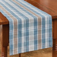 54" Blue and Tan Jordan Plaid Table Runner