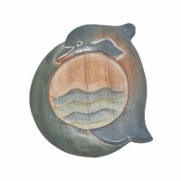 5" Painted Carved Wood Dolphin Coaster 5" Painted Carved Wood Dolphin Coaster