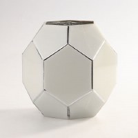 8.5" Silver Geometric Glass Vase
