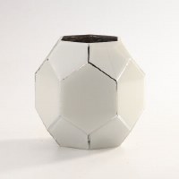 7" Silver Geometric Glass Vase