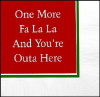 5" Square Fa la La Beverage Napkins