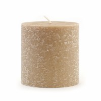 3" x 3" Taupe Unscented Timberline Pillar Candle