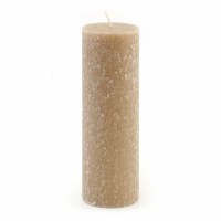 9" x 3" Taupe Unscented Timberline Pillar Candle