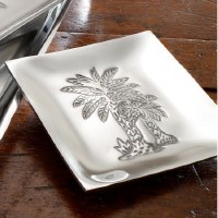 6" Square Aluminum Palm Tree Canape Tray 6" Square Aluminum Palm Tree Canape Tray